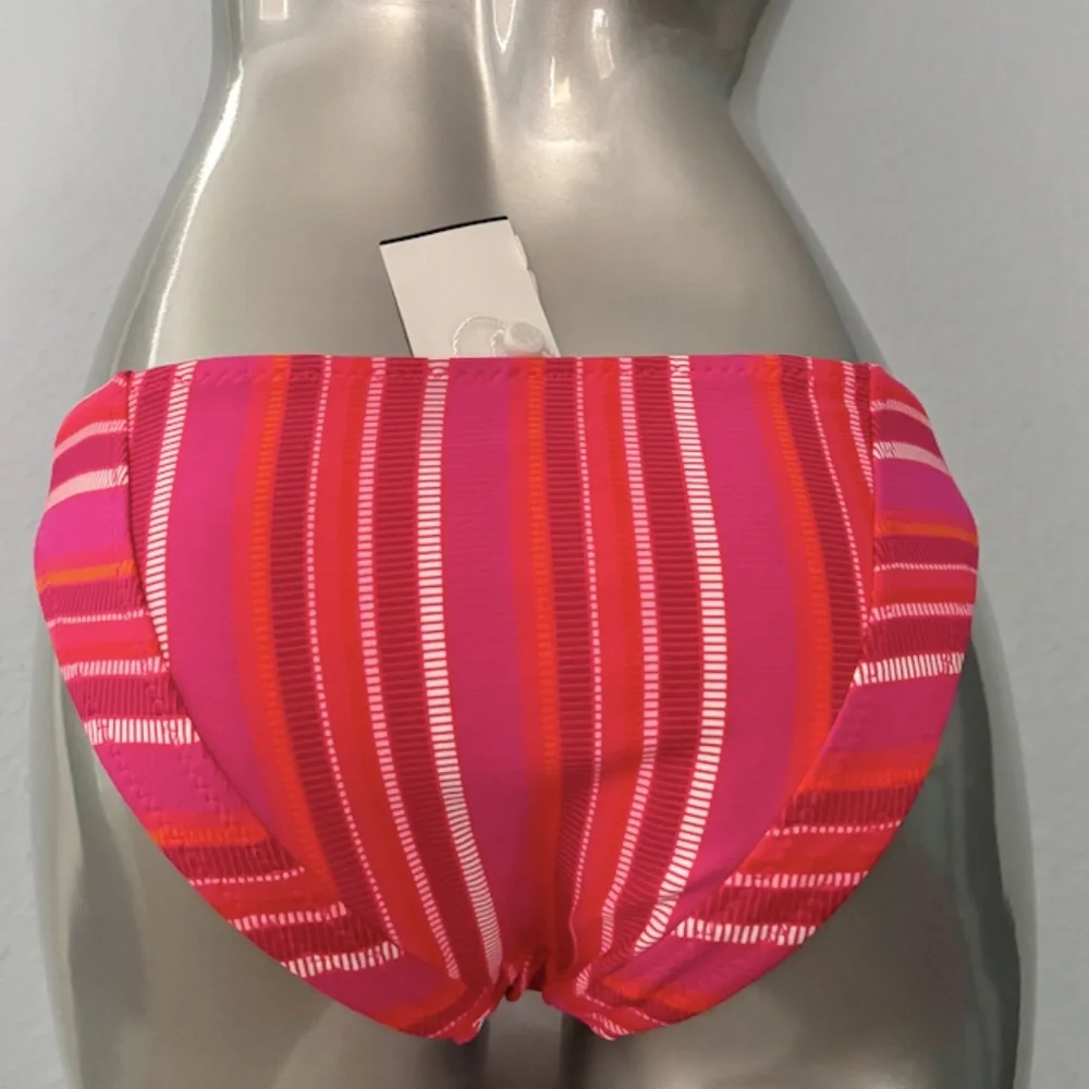 Trina Turk Pink & Orange One-Shoulder Ruffle Stripe Bikini - Picture 9 of 9